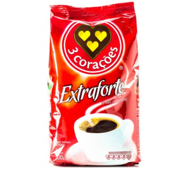 Café em Pó 3 Corações Extra Forte - Pacote 500g